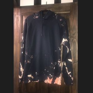 Custom H&M Acid washed Navy Hoodie. Men size: S